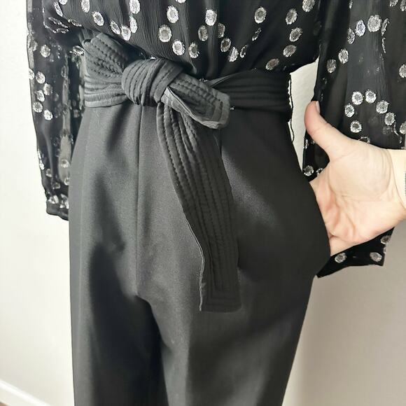 Rebecca Taylor‎ Black Silver Metallic Formal Jumpsuit Women’s Size 2 - Picture 5 of 16